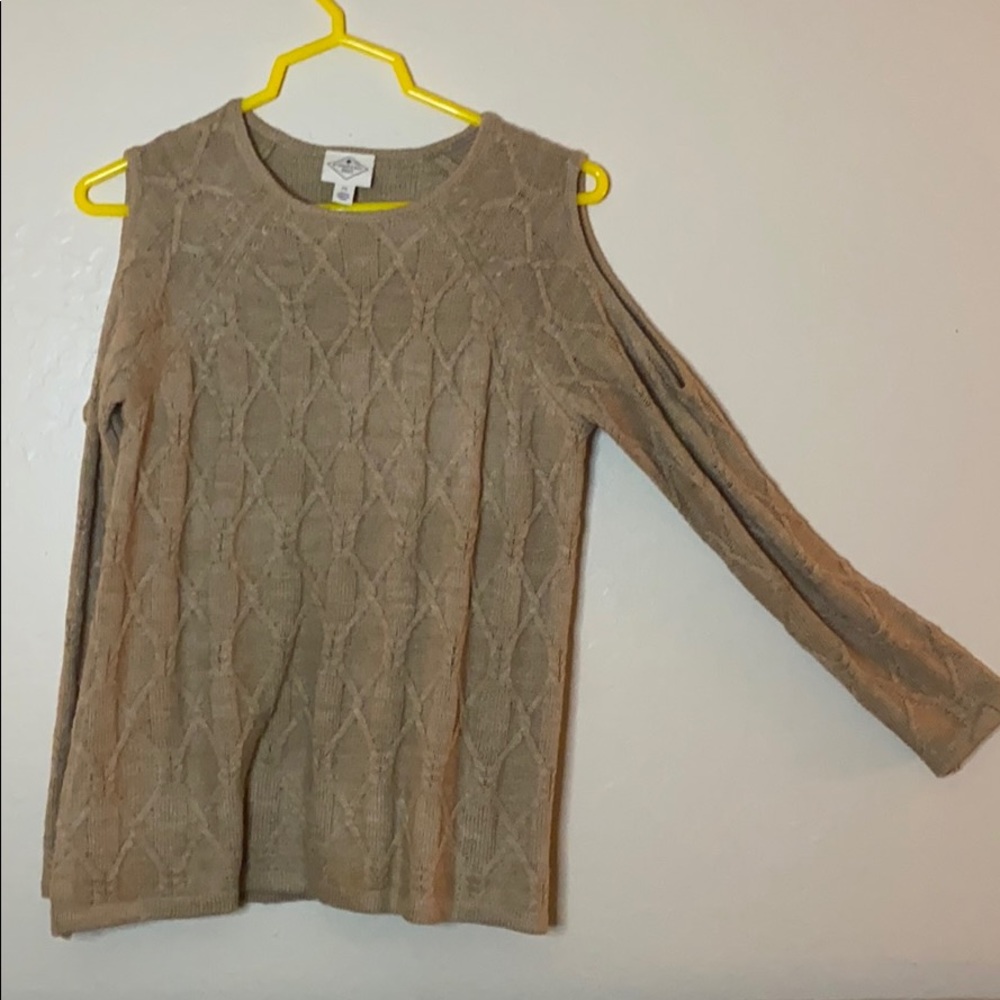 Open shoulder sweater